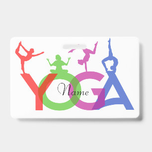 Yoga Poses Silhouettes Thunder_Cove ID Badge