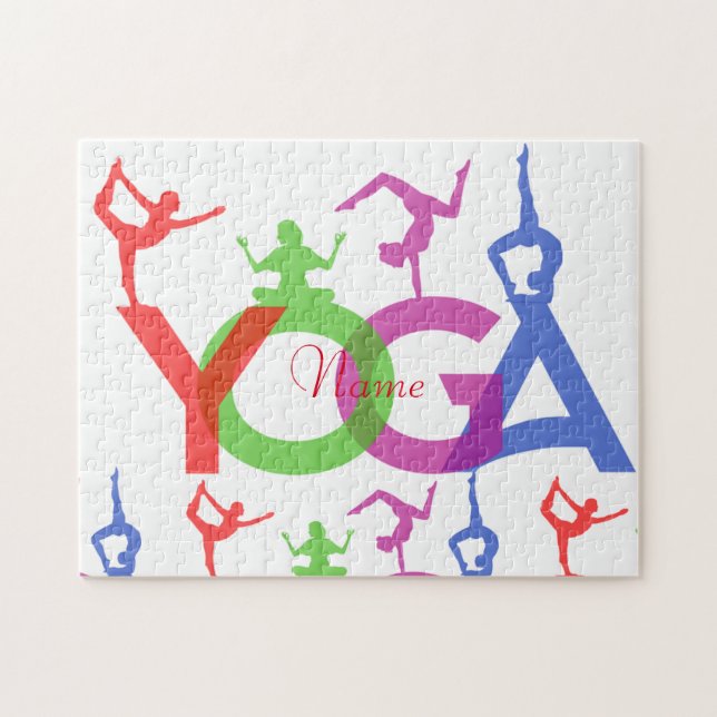 Yoga Poses Silhouettes Thunder_Cove Jigsaw Puzzle (Horizontal)