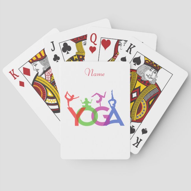 Yoga Poses Silhouettes Thunder_Cove  Playing Cards (Back)