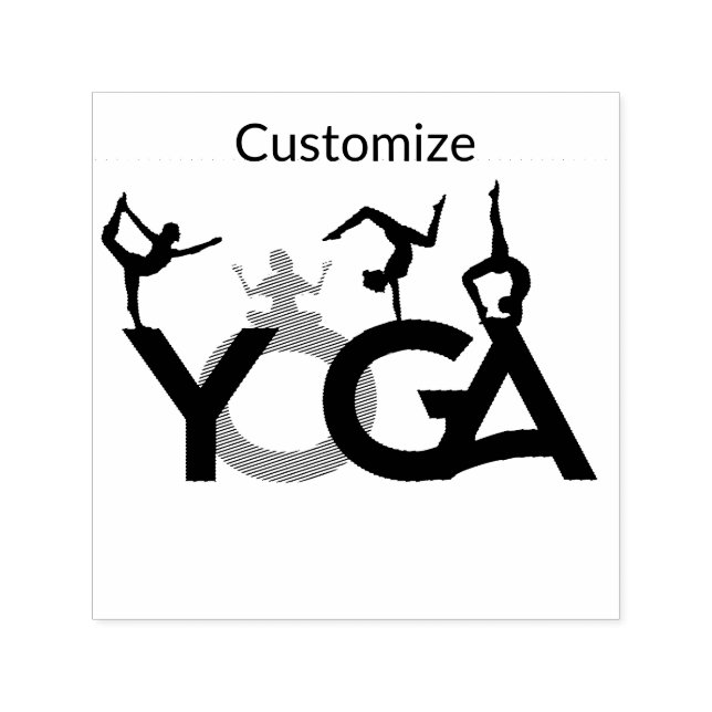 Yoga Poses Silhouettes Thunder_Cove Self-inking Stamp (Design)