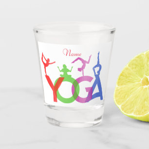 Yoga Poses Silhouettes Thunder_Cove Shot Glass