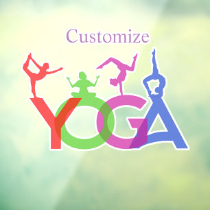 Yoga Poses Silhouettes Thunder_Cove  Window Cling