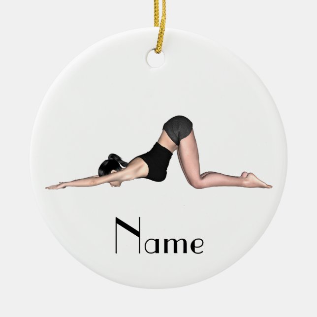 Yoga Poses Thunder_Cove Ceramic Tree Decoration (Front)