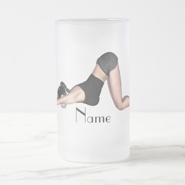 Yoga Poses Thunder_Cove  Frosted Glass Beer Mug (Center)