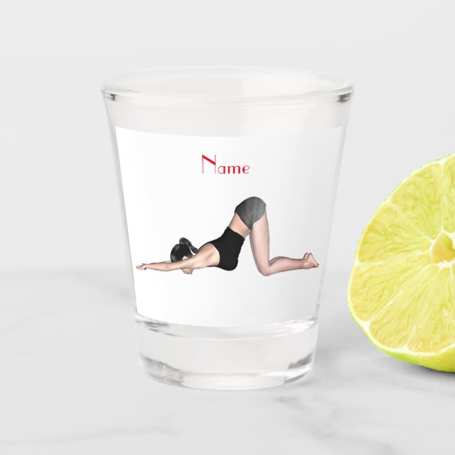 Yoga Poses Thunder_Cove Shot Glass (Front)