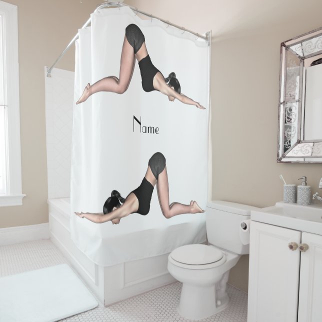 Yoga Poses Thunder_Cove  Shower Curtain (In Situ)