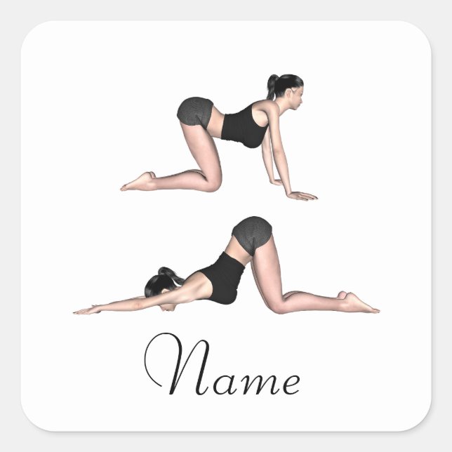 Yoga Poses Thunder_Cove Square Sticker (Front)