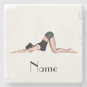 Yoga Poses Thunder_Cove Stone Coaster