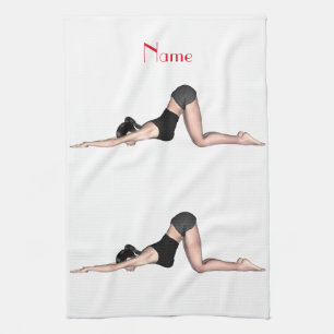 Yoga Poses Thunder_Cove Tea Towel