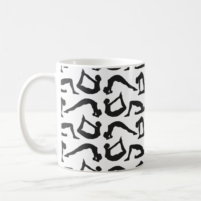 Yoga Positions Silhouettes Coffee Mug (Left)