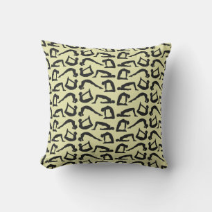 Yoga Positions Silhouettes Cushion