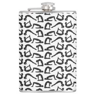 Yoga Positions Silhouettes Hip Flask