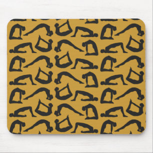 Yoga Positions Silhouettes Mouse Mat