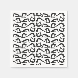 Yoga Positions Silhouettes Napkin