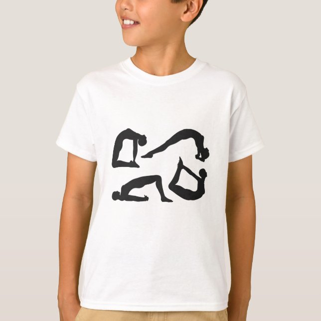 Yoga Positions Silhouettes T-Shirt (Front)