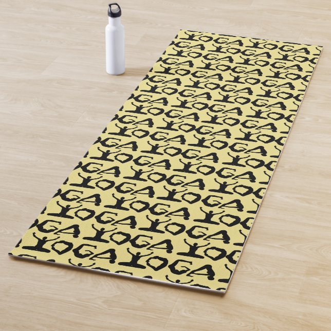 Yoga Positions Tiled Pattern Yoga Mat (In Situ)