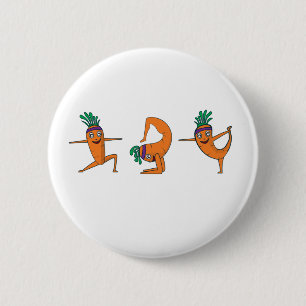 Yoga Practicing Carrot Pose Meditation Funny Butto 6 Cm Round Badge