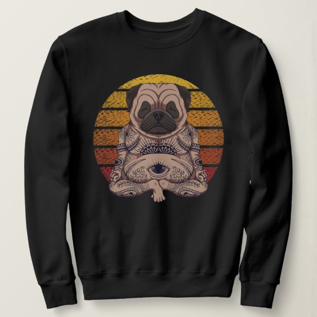 Yoga Pug Sweatshirt (Design Front)