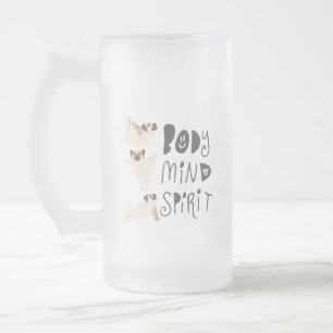 Yoga Pugs Frosted Glass Beer Mug