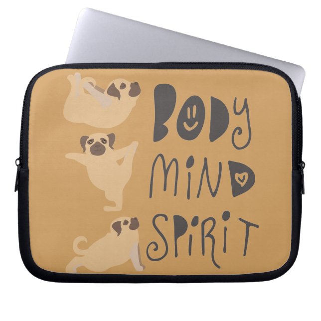Yoga Pugs Laptop Sleeve (Front)