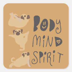Yoga Pugs Square Sticker