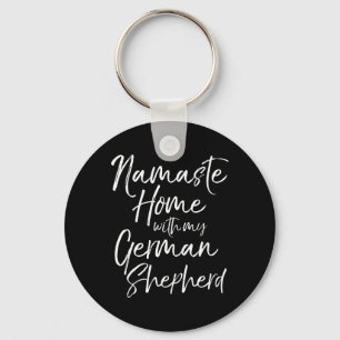 Yoga Pun Dog Owner Gift Namaste Home With My Germa Key Ring