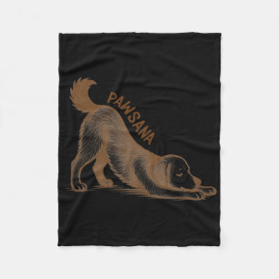 Yoga Puppy Downward Dog Pose Meditation Pawsana Fi Fleece Blanket