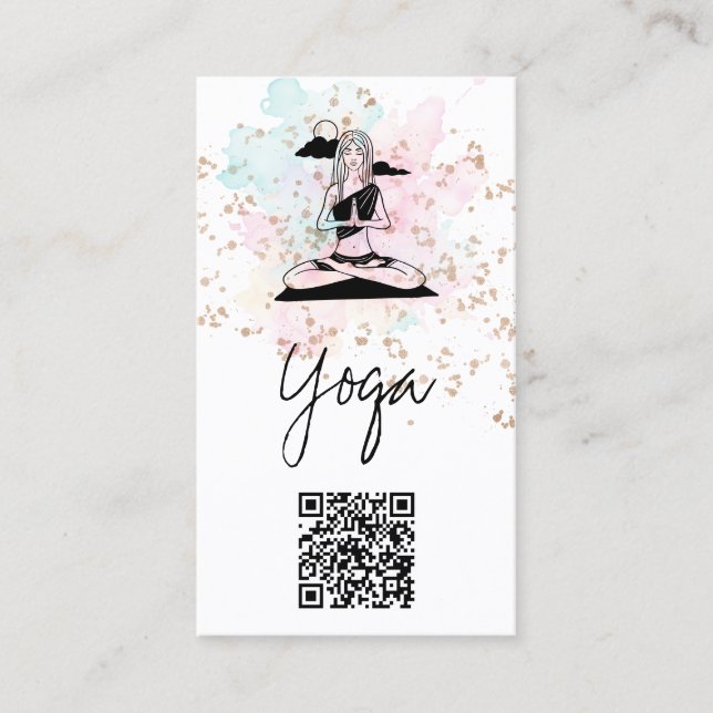 *~*Yoga QR AP33 Rainbow Spiritual Cloud Business Card (Front)