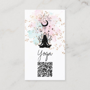 *~*Yoga QR AP33 Rainbow Spiritual Lotus Business Card