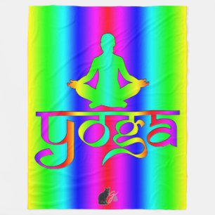 Yoga Rainbow Intentions Fleece Blanket