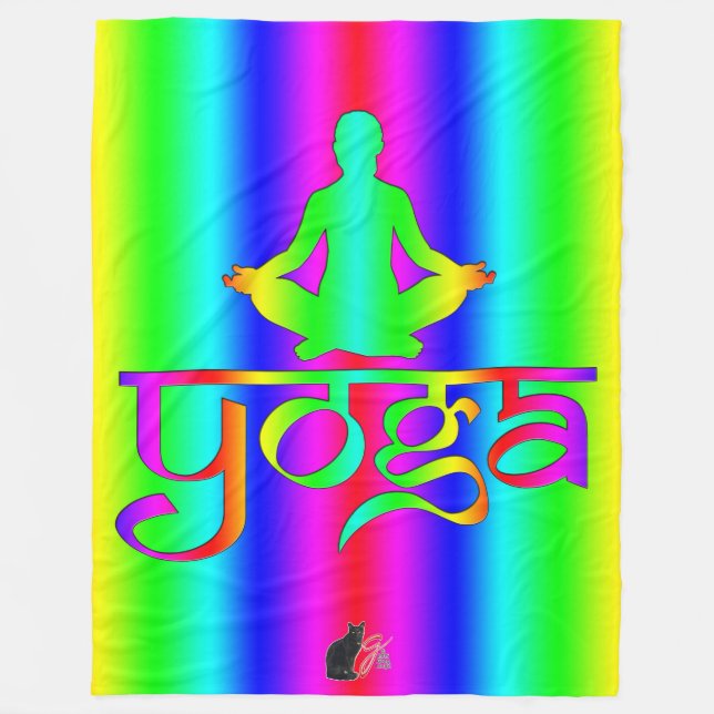 Yoga Rainbow Intentions Fleece Blanket (Front)