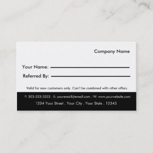 Yoga Referral Business Card