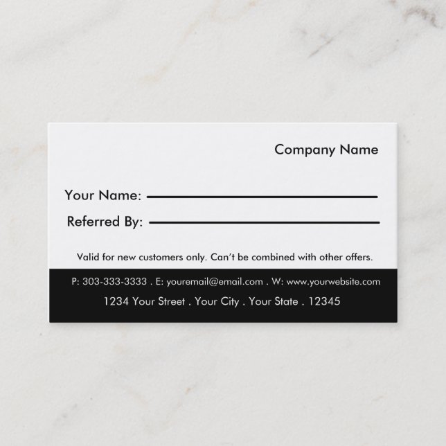 Yoga Referral Business Card (Front)