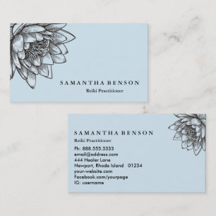 Yoga Reiki Energy Healer Light Filled Lotus Business Card