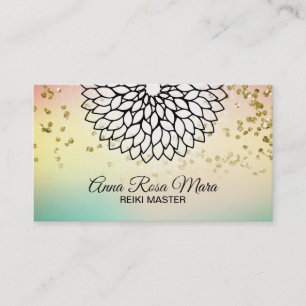 *~* Yoga Reiki Energy Healer Mandala Lotus Massage Business Card