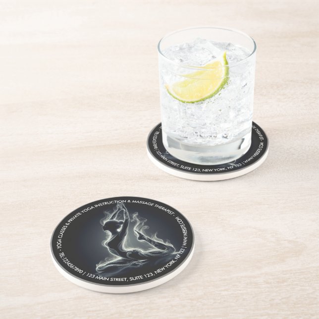 Yoga Reiki Instructor One-Legged King Pigeon Pose Coaster (Side)