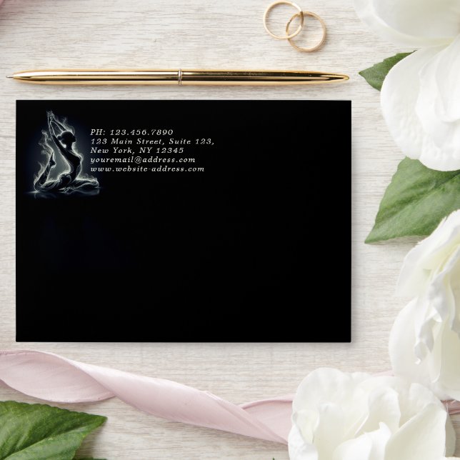 Yoga Reiki Instructor One-Legged King Pigeon Pose Envelope (Wedding)