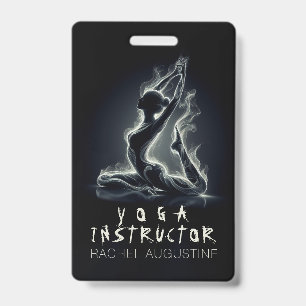 Yoga Reiki Instructor One-Legged King Pigeon Pose ID Badge