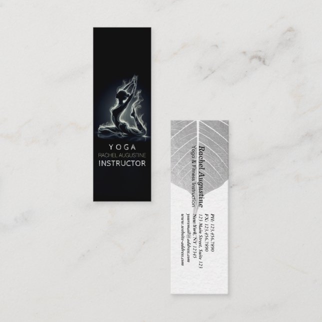 Yoga Reiki Instructor One-Legged King Pigeon Pose Mini Business Card (Front/Back)