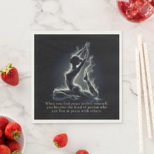 Yoga Reiki Instructor One-Legged King Pigeon Pose Napkin