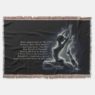 Yoga Reiki Instructor One-Legged King Pigeon Pose Throw Blanket