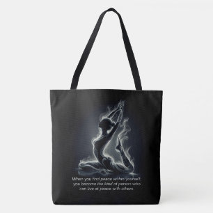 Yoga Reiki Instructor One-Legged King Pigeon Pose Tote Bag