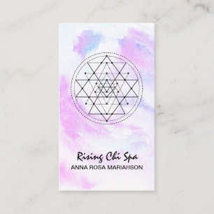 *~* Yoga Reiki Massage Sacred Geometry Pastel Business Card