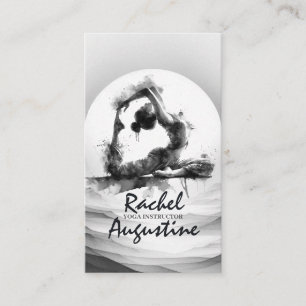 Yoga Reiki One-Legged King Pigeon Pose Watercolor Business Card