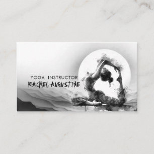 Yoga Reiki One-Legged King Pigeon Pose Watercolor Business Card