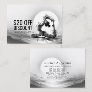 Yoga Reiki One-Legged King Pigeon Pose Watercolor Discount Card