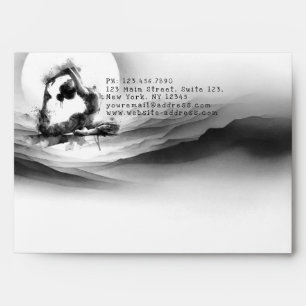 Yoga Reiki One-Legged King Pigeon Pose Watercolor Envelope
