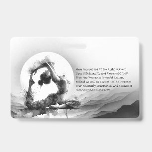 Yoga Reiki One-Legged King Pigeon Pose Watercolor ID Badge