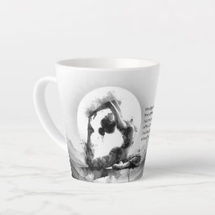 Yoga Reiki One-Legged King Pigeon Pose Watercolor Latte Mug