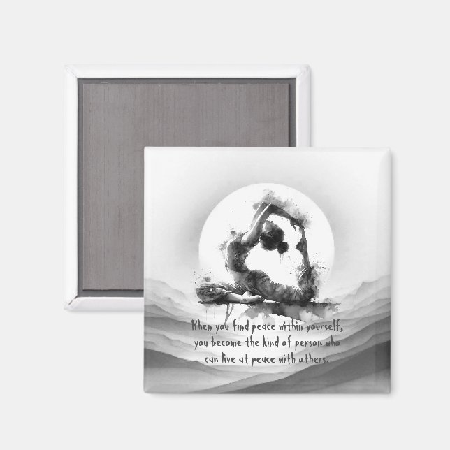 Yoga Reiki One-Legged King Pigeon Pose Watercolor Magnet (Front/Back)